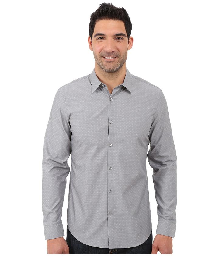 Calvin Klein - Long Sleeve Vertical Dash Dobby Woven Shirt