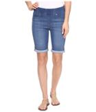 Liverpool - Sienna Pull-on Rolled-cuff Bermuda In Silky Soft Denim In Coronado Mid