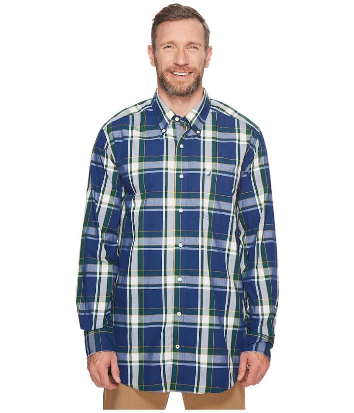Nautica Big &amp; Tall - Big Tall Long Sleeve Plaid Shirt
