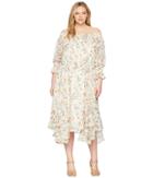 Tahari By Asl - Plus Size Flounced Off Shoulder Midi Dress