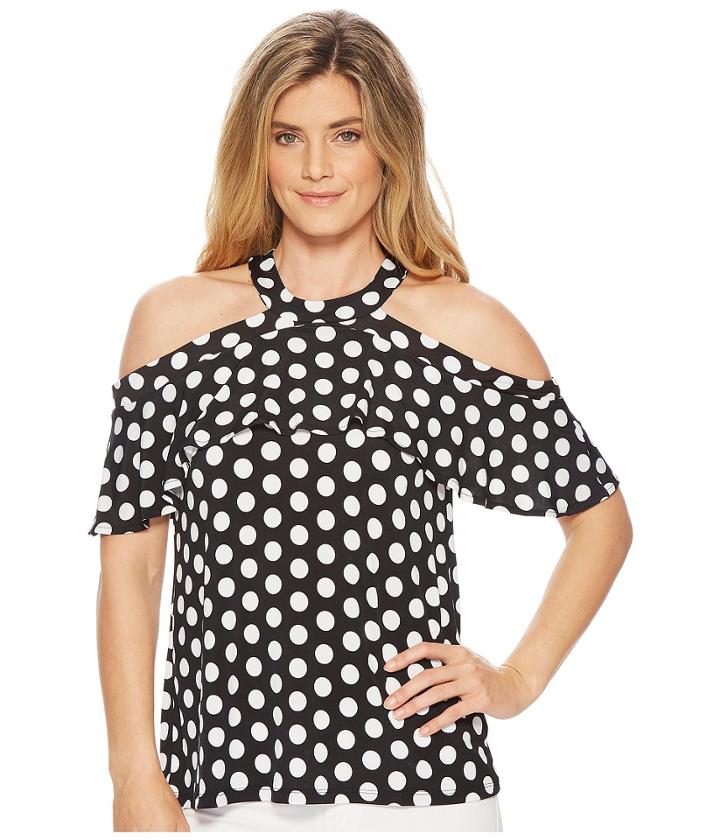 Michael Michael Kors - Dot Flounce Halter Top