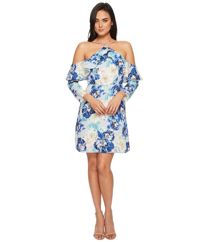 Cece - Iris Off The Shoulder Ruffle Floral Dress