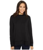 Mod-o-doc - Cotton Modal Spandex French Terry Crossover Funnel Neck Long Sleeve Pullover