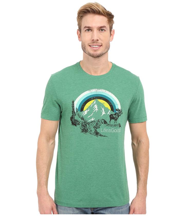 Life Is Good - Life Is Good Stripe Sunset Moose Cool Tee
