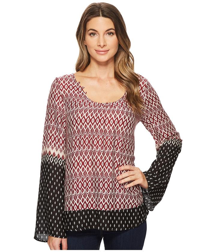Stetson - 1588 Border Print Rayon Blouse