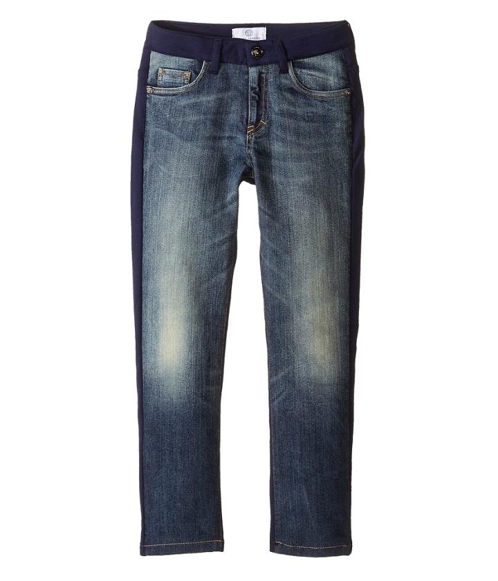 Versace Kids - Denim And Sweat Mixed Fabric Pants