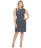Calvin Klein Plus - Plus Size Sleeveless Textured Stripe Dress