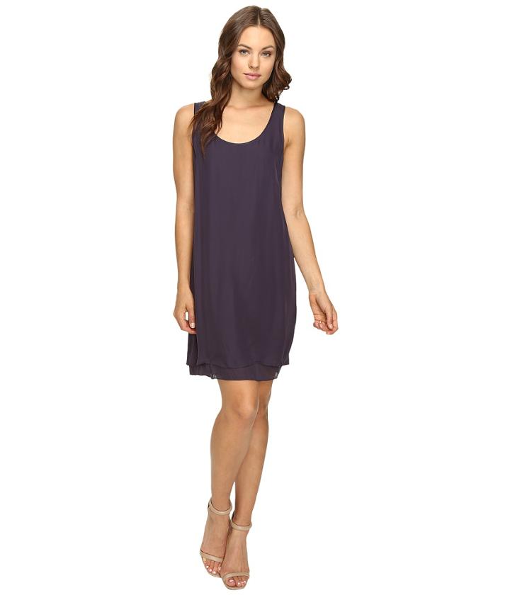 Heather - Double Layer Silk Scoop Neck Dress