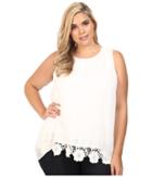 Calvin Klein Plus - Plus Size Sleeveless Top W/ Lace At Bottom