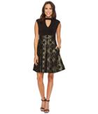 Vince Camuto - Ity Top W/ Jacquard Pleated Skirt Dress