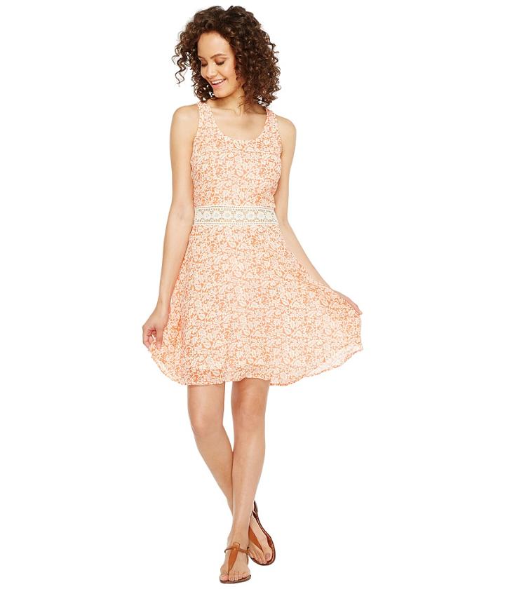Roper - 1132 Vine Prt Poly Chiffon Tank Dress