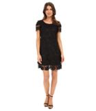 Adrianna Papell - Scalloped Lace Flounce Hem Dress
