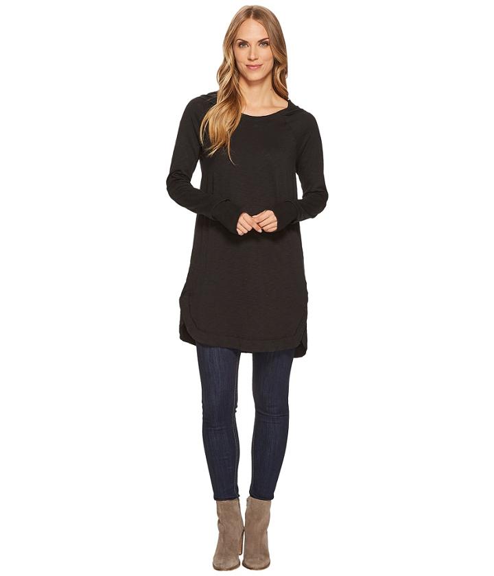 Mod-o-doc - Heavier Slub Jersey Long Sleeve Hooded Tunic With Rib Trim
