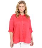 Calvin Klein Plus - Plus Size Linen/knit Combo Tunic