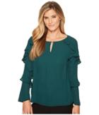 Ivanka Trump - Georgette Long Sleeve Ruffle Blouse