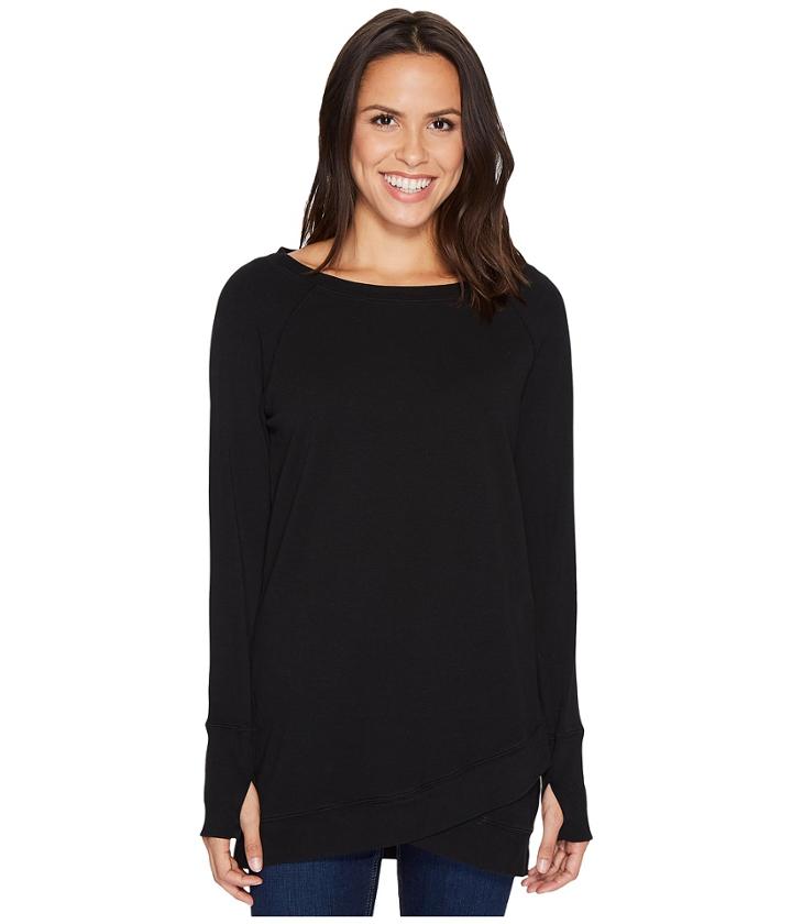Mod-o-doc - Soft As Cashmere Cotton Interlock Crossover Front Raglan Tunic