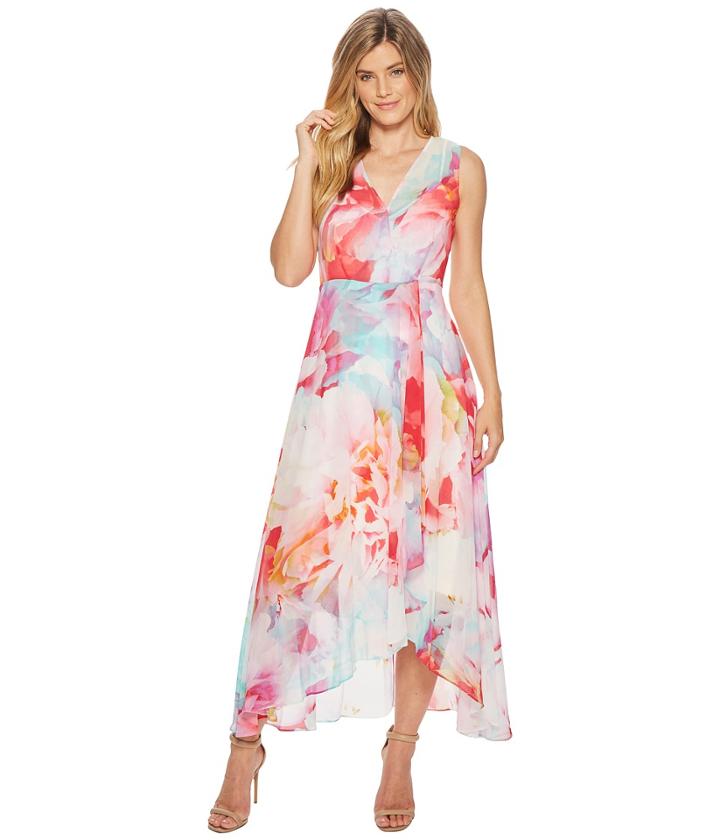 Calvin Klein - V-neck Floral High-low Maxi Cd8h635j