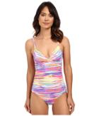 Lauren Ralph Lauren - Summer Tie-dye Surplice Over The Shoulder W/ Removable Cup