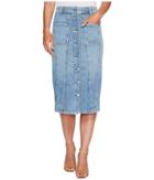 7 For All Mankind - Button Front Pieced Skirt In Rockaway Beach 2