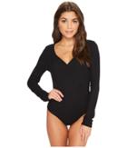 Felina - Long Sleeve Rib Bodysuit With V-neckline