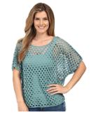 Miraclebody Jeans - Fiona Fishnet Hi Lo Tee W/ Body-shaping Inner Shell