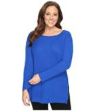Vince Camuto Plus - Plus Size Long Sleeve Ribbed V Textured Sweater