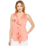 Calvin Klein - Sleeveless Top With Ruffle Front Blouse