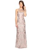 Adrianna Papell - Sequin Lace Sleevless Halter Gown