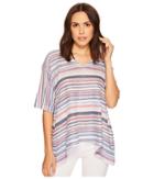 Nally &amp; Millie - Navy Stripe Printed V-neck Top