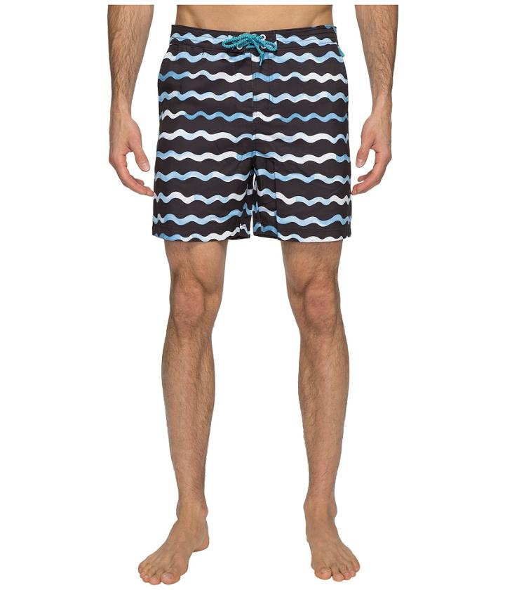 Original Penguin - Watercolor Wave Print Swim Shorts