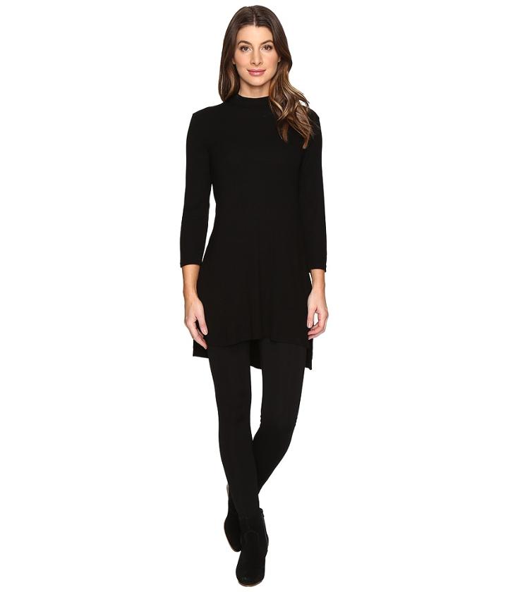 Michael Stars - 2x1 Rib Mock Neck Tunic W/ Side Slits