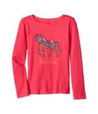Life Is Good Kids - Flower Swirl Horse Long Sleeve Crusher Tee
