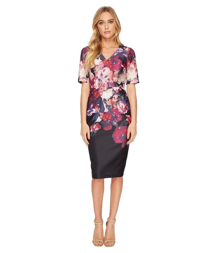Adrianna Papell - Printed Scuba Sheath Dress