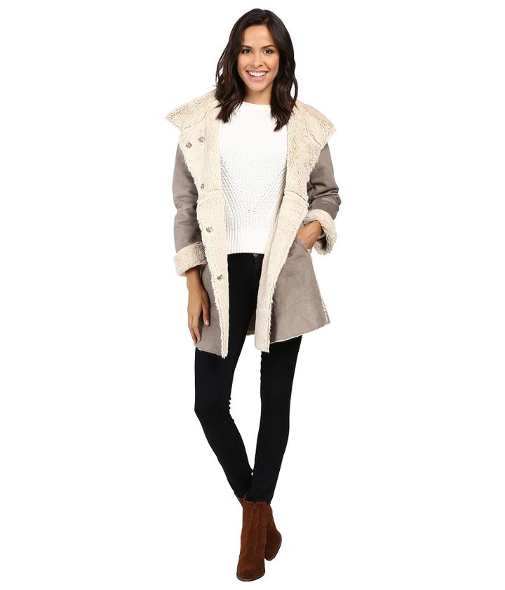 Dylan By True Grit - Madison City Faux Sueded Shearling Coat