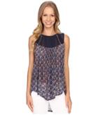 Lucky Brand - Embroidered Yoke Top