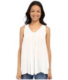 Lucky Brand - Crinkle Embroidered Tank Top