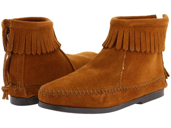 Minnetonka Kids - Back Zipper Boot Hardsole
