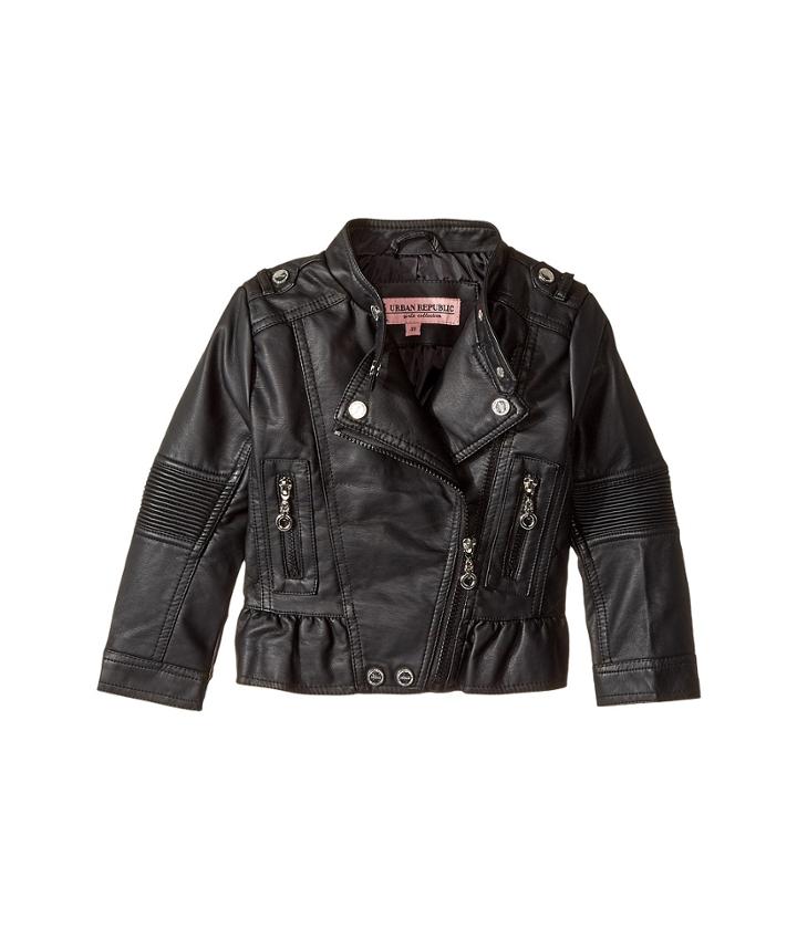 Urban Republic Kids - Faux Leather Moto With Peplum