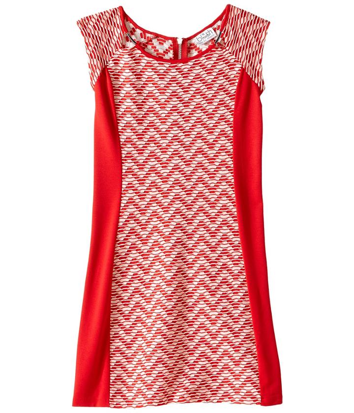 Us Angels - Two-tone Double Knit Raglan Cut Out Sheath