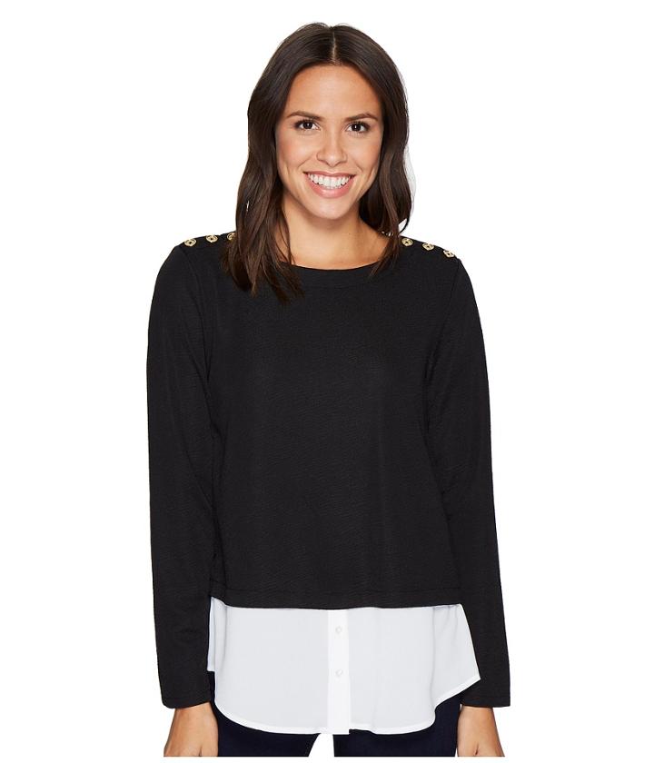 Calvin Klein - Textured Twofer Top With Buttons