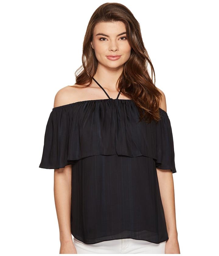 1.state - Halter Neckline Ruffle Top Blouse