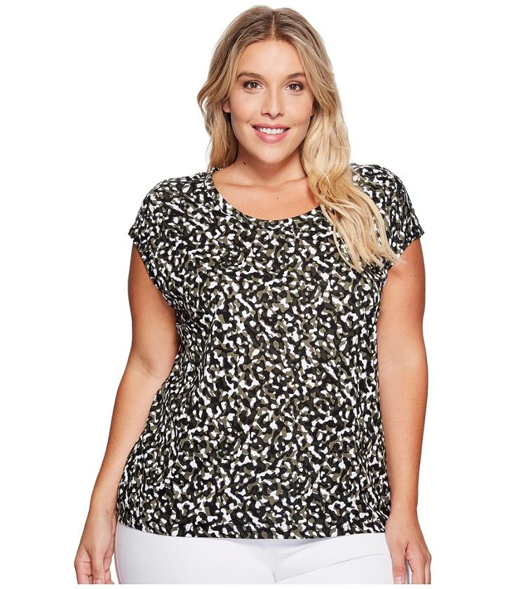 Michael Michael Kors - Plus Size Camo Eliptical Hem Top