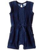 Splendid Littles - Indigo Baby French Terry Romper W/ Lace