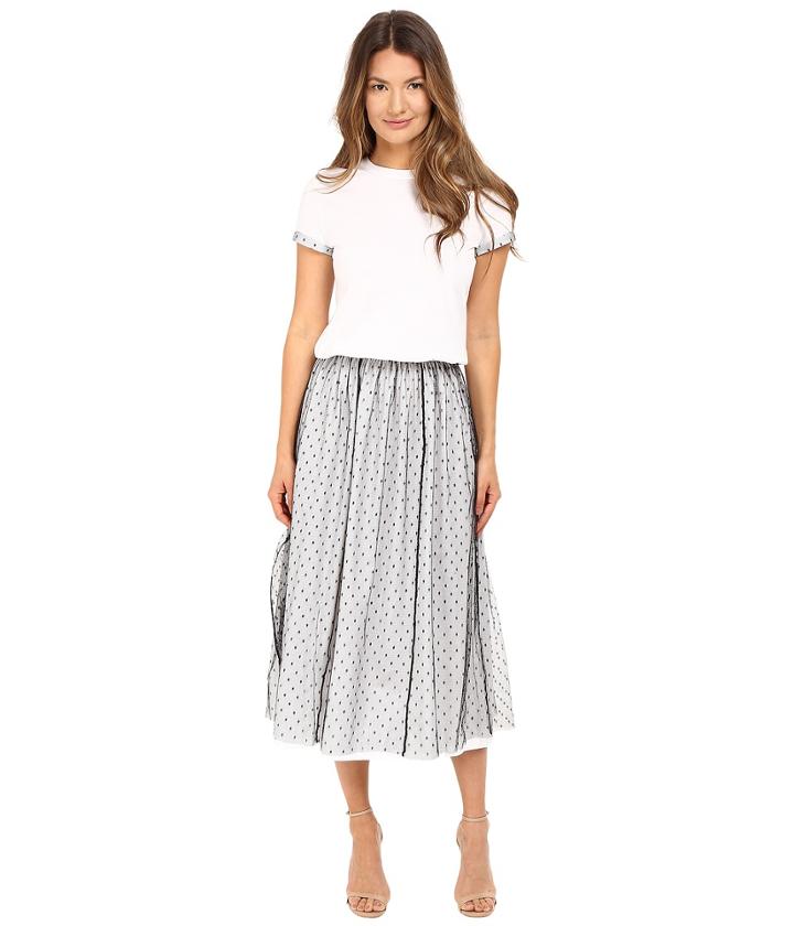Red Valentino - Light Cotton Jersey Point D'esprit Dress