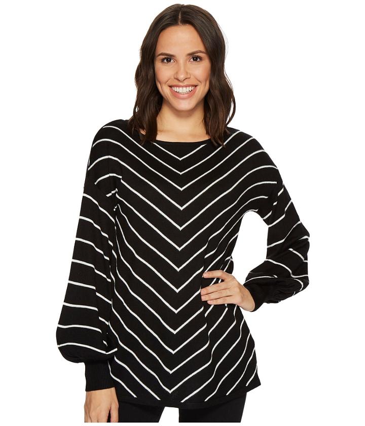 Vince Camuto - Long Sleeve Chevron Intarsia Sweater