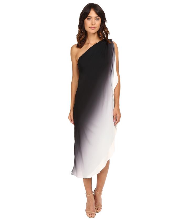 Halston Heritage - One Shoulder Flowy Ombre Dress
