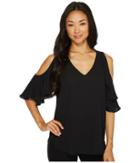 Karen Kane - Ruffled Cold Shoulder Top