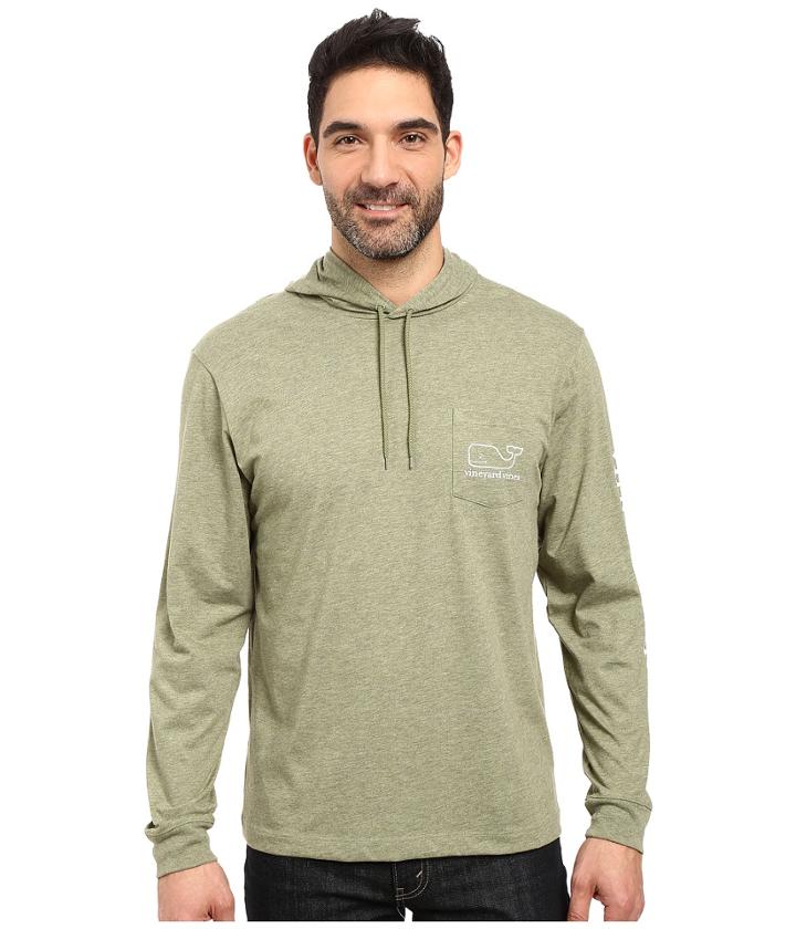 Vineyard Vines - Long Sleeve Heather Whale Hoodie Pocket T-shirt