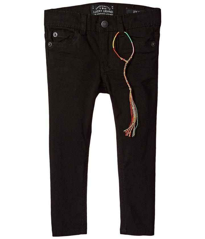 Lucky Brand Kids - Zoe Five-pocket Colored Brushed Jeans In Black