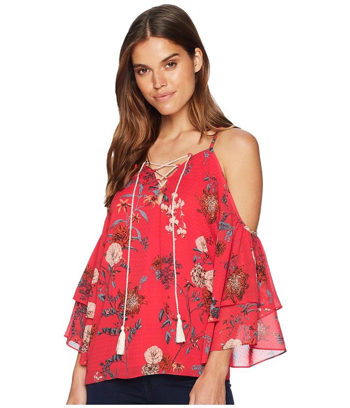 Miss Me - Halter Open Shoulder Lace-up Top